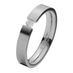 Titanium Ring w/tension-set Cubic Zirconia - FRT013 Titanium Ring w/tension-set Cubic Zirconia - FRT013